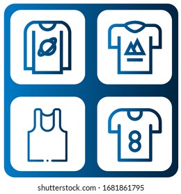 Set of undershirt icons. Such as T shirt, Undershirt , undershirt icons