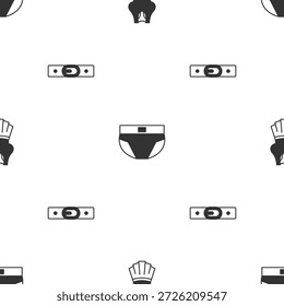 Set Undershirt, Men underpants and Belt on seamless pattern. Vector
