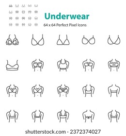 set of underwear icon, bra, panty