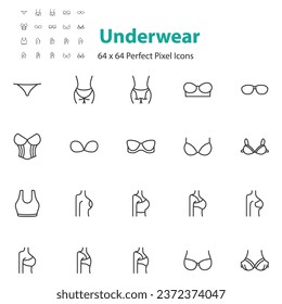 set of underwear icon, bra, panty