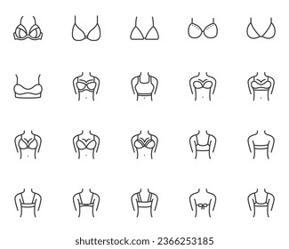 set of underwear icons, bra, panty, 