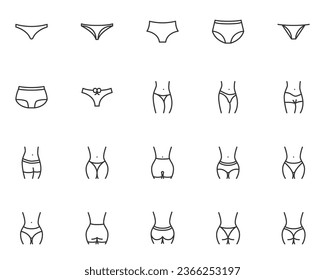 set of underwear icons, bra, panty, 