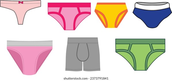 Set of underwear underpants panties vector isolated