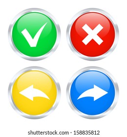 Set of undo and redo buttons. Vector illustration.