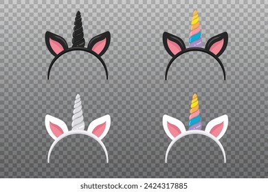 conjunto de bandas de cabeza de unicornio en vector