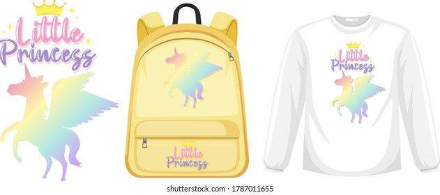 Set of unicorn outfit illustration