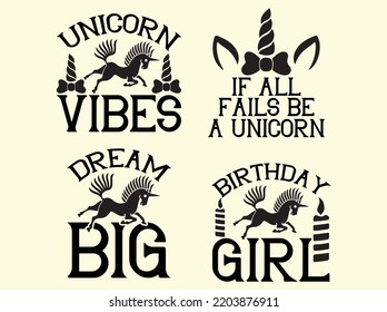 Set of unicorn t-shirt design 