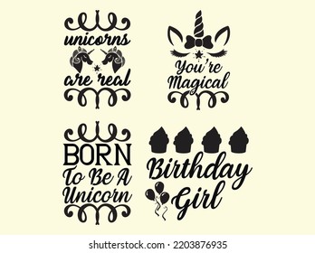 Set of unicorn t-shirt design 