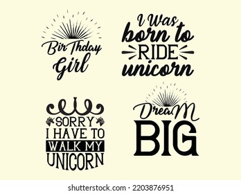 Set of unicorn t-shirt design 