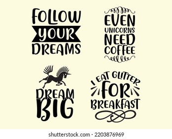 Set of unicorn t-shirt design 