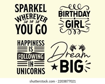 Set of unicorn t-shirt design 
