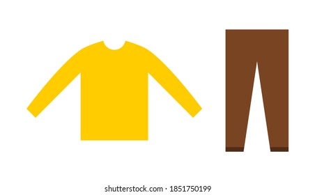 set of uniform isolated on white background
