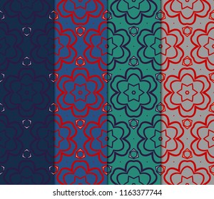 Set of Unique, abstract geometric pattern. Seamless vector illustration. linear background, lace texture, tribal ethnic arabic, fashion decorative ornament.