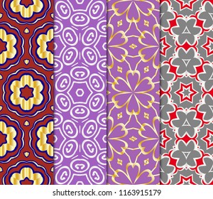 Set of Unique, abstract geometric pattern. Seamless vector illustration. linear background, lace texture, tribal ethnic arabic, fashion decorative ornament
