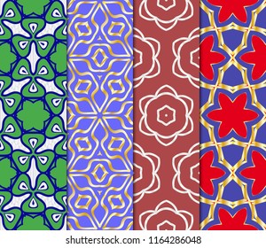 Set of Unique, abstract geometric pattern. Seamless vector illustration. linear background, lace texture, tribal ethnic arabic, fashion decorative ornament