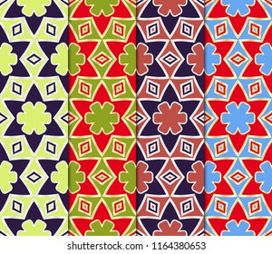 Set of Unique, abstract geometric pattern. Seamless vector illustration. linear background, lace texture, tribal ethnic arabic, fashion decorative ornament.