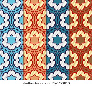 Set of Unique, abstract geometric pattern. Seamless vector illustration. linear background, lace texture, tribal ethnic arabic, fashion decorative ornament.