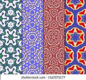 Set of Unique, abstract geometric pattern. Seamless vector illustration. linear background, lace texture, tribal ethnic arabic, fashion decorative ornament