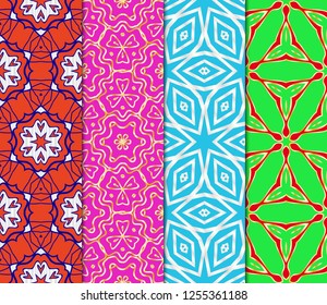 Set of Unique, abstract geometric pattern. Seamless vector illustration. linear background, lace texture, tribal ethnic arabic, fashion decorative ornament