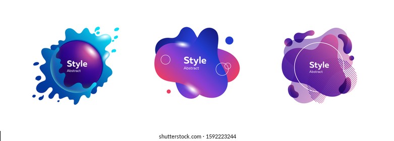 Set of unique abstract graphic elements. Design template for logo, flyer or presentation. Abstract form dynamic composition. Modern style vector illustration