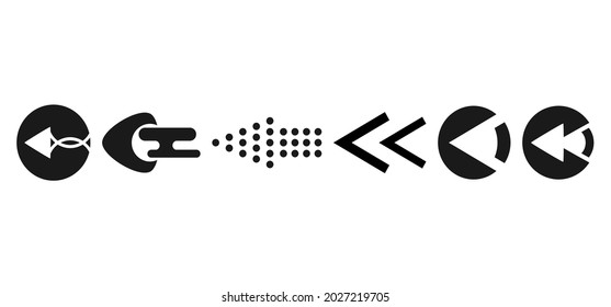 a set of unique arrow icons in horizontal position. fit for icon for app, and logo template. its edit able also, because in vector format.