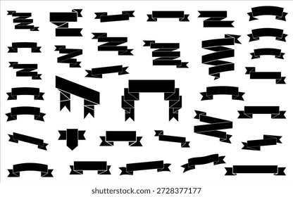 A set of unique black abstract shapes arranged on a plain white surface