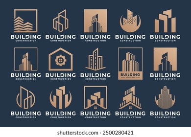 Set of Unique building logo design