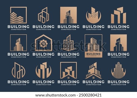 Set of Unique building logo design