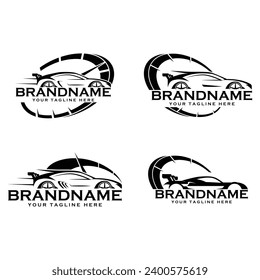 set of unique and eye catching sports car silhouette. cool designs suitable for all automotive industry.