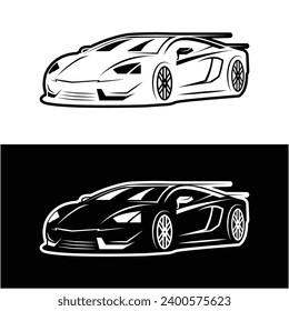 set of unique and eye catching sports car silhouette. cool designs suitable for all automotive industry.