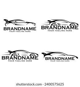 set of unique and eye catching sports car silhouette. cool designs suitable for all automotive industry.