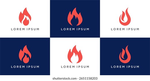 Conjunto de design de logotipo de fogo exclusivo
