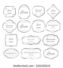 Set of unique frames for design vintage style. Vector banner.