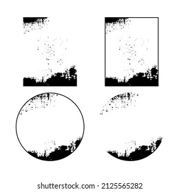 Set of unique grunge frames for  vintage style. Vector design.