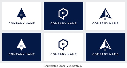Set of Unique house logo design