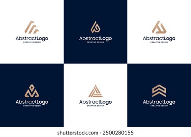 Set of unique letter A logo design