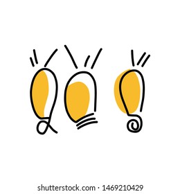 Set of unique light bulb logo/icon template design. Vector illustration