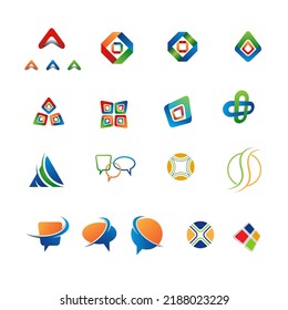 set unique logo icon abstract