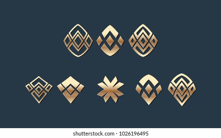 Set of Unique Logo Template Design Vector Illustration