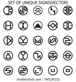set of unique signs
