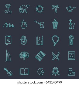 Set of United Arab Emirates icons. Line style