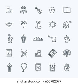 Set of United Arab Emirates icons. Line style
