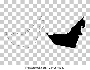 Set of United arab emirates map icon, geography blank concept, graphic background vector illustration .