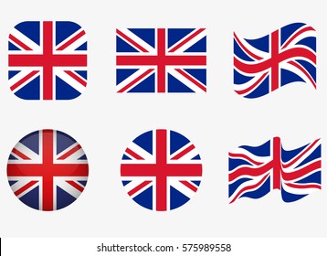 Set of United Kingdom flag