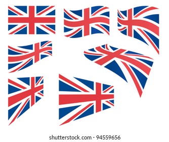 set of United Kingdom flags vector illustration