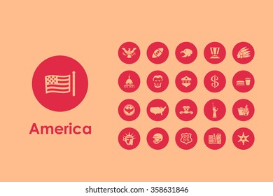 Set of United States simple icons
