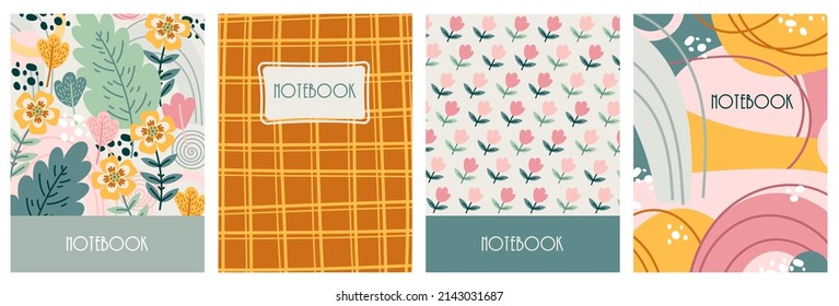 Conjunto de plantillas abstractas universales. Aplicable a las cubiertas para portátiles, planificadores.