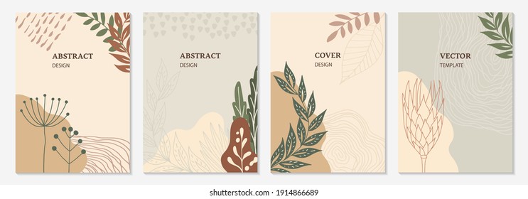 Conjunto de plantillas de arte universales. Adecuado para tarjetas de felicitación, tarjetas de vacaciones, tarjetas de empresa e invitaciones. Diseño abstracto. Ilustración vectorial. Doodle