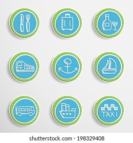Set of universal buttons with drawing icons.