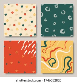 Set of universal cards. Hand drawn cards with abstract textures. Use for covers, posters, postcards, brochures and flyers.